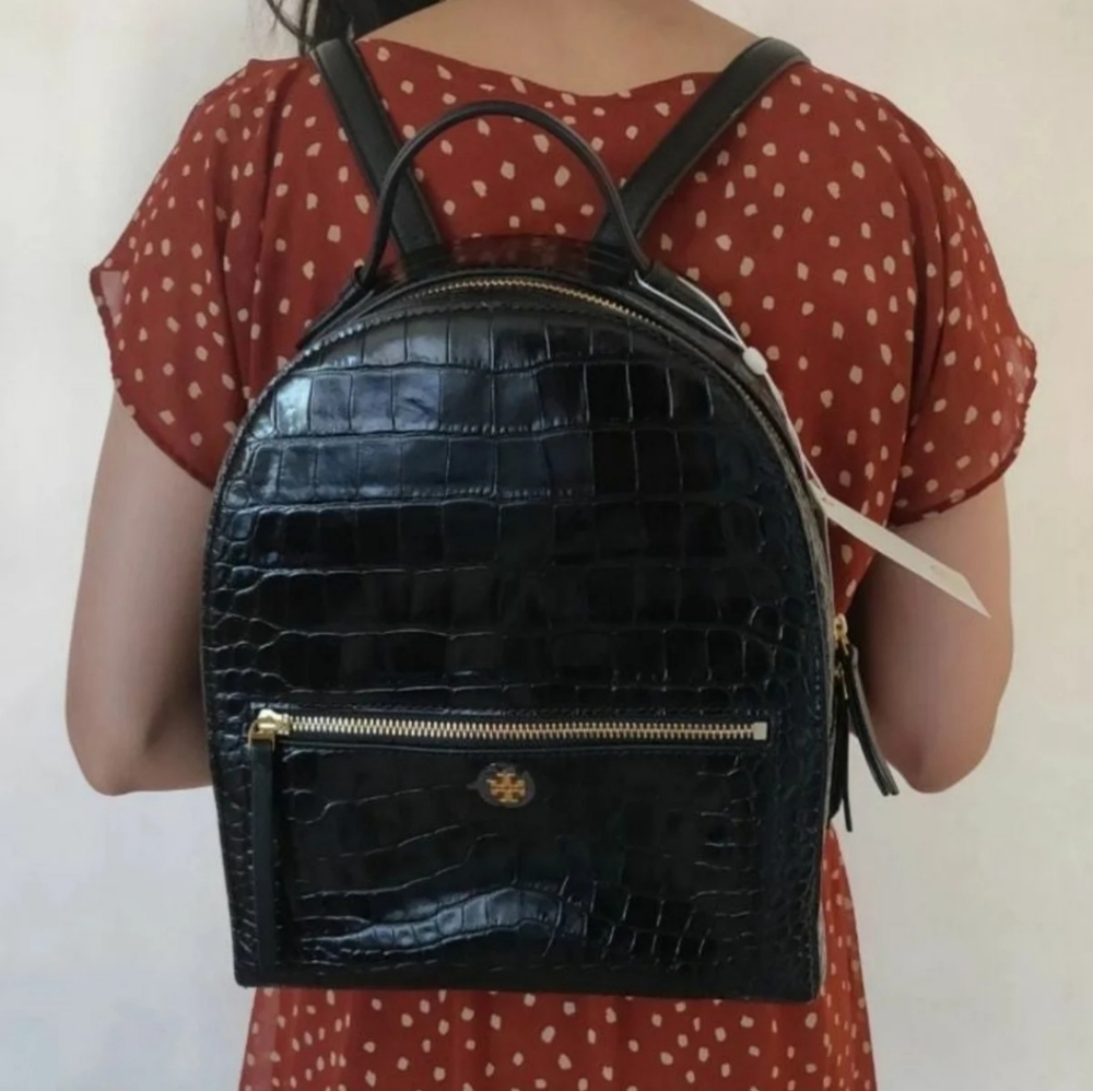 Tory Burch Croc embossed mini backpack